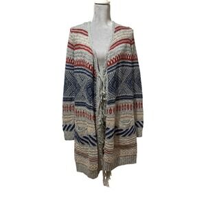 NWT Southwestern Aztec Yellowstone Coachella Cardigan Sweater Fringe‎ Boho Sz. M